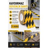 ArtMaster Merdiven Kaydırmaz Bant Sarı Siyah 25MM 3 Adet Mas Güvenlik Uyarı Bandı 5 Metre 2.5 cm Yapışkanlı Basamak Mermer Beton - Sarı - Siyah - 25mm x 5 metre - Standart
