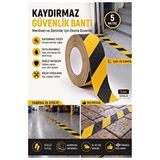 ArtMaster Merdiven Kaydırmaz Bant Sarı Siyah 50mm 1 Adet Mas Güvenlik Uyarı Bandı 5 Metre 5 Cm Yapışkanlı Basamak Mermer Beton