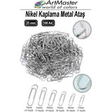 ArtMaster Metal Ataç 25MM 100 Lü 1 Paket Nikel Kaplama 15 Sayfa Kapasiteli Metal Ataş Ofis Okul Büro Dayanıklı Paslanmaz - Gümüş - Standart