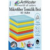 ArtMaster Mikrofiber Temizlik Bezi 10 Adet Renkli Mikrofiber Bez 40X40CM Mutfak Bezi Kurulama Bezi Cam Bezi Leke Tutmaz Iz Bırak - Standart
