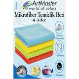 ArtMaster Mikrofiber Temizlik Bezi 4 Adet Renkli Mikrofiber Bez 40X40CM Mutfak Bezi Kurulama Bezi Cam Bezi Leke Tutmaz Iz Bırakmaz - Standart