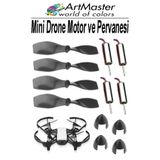 Artmaster Mini Drone Motor Ve Pervanesi 4 Adet Dc Motor Yüksek Hızlı Çekirdeksiz Pervane Kanatı Helikopter Uça