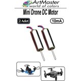 ArtMaster Mini Drone Motoru 2 Adet Çekirdeksiz Yüksek Hızlı Güçlü Deney Dc Dron Motoru Uçak Mini Drone Motoru Okul Helikopter - Siyah - Standart