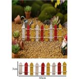 ArtMaster Mini Kırmızı Renkli Bahçe Çiti 1 Adet 3X60 cm Teraryum Okul Ev Proje Renkli Minyatür Çit Ahşap Dekor - Standart