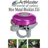 ArtMaster Mor Metal Bisiklet Zili 1 Adet Scooter Zili Denge Zili Alümünyum Bisiklet Zili Bisiklet Süsü Korna Aksesuar - Standart