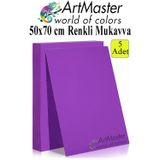 ArtMaster Mor Renkli Mukavva 50x70 cm 5 Adet 1 Paket Renkli Sert Karton 1.0 mm Anasınıfı Hobi Etkinlik Okul Öncesi Elişi