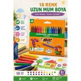 ArtMaster Mum Boya 18 Li 1 Paket Bic 18 Renk Mumboya Elleri Kirletmeyen Yıkanabilir Silinebilir Karton Kutu Plastidecor - Renkli - Standart