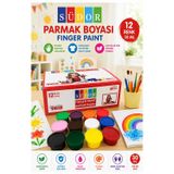 ArtMaster Parmak Boya 12 Renk 1 Adet Südor 25 ml 12 li Parmak Boyası Resim Dersi Su Bazlı Resim Okul Öncesi Kreş Anasınıfı