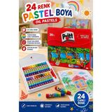ArtMaster Pastel Boya 24 Renk 1 Paket Pritt Pastel Boya 24 Lü Çantalı Parlak Canlı ve Örtücü Renkler Resim Okul Sınıf Öğrenci - Çok Renkli