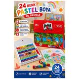 ArtMaster Pastel Boya 24 Renk 1 Paket Pritt Pastel Boya 24 lü Çantalı Parlak Canlı ve Örtücü Renkler Resim Okul Sınıf Öğrenci