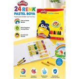 ArtMaster Pastel Boya 24 Renk Plastik Çantalı 1 Paket Play-Doh Pastel Boya 24 Lü Çantalı Parlak Canlı ve Örtücü Renkler - Çok Renkli