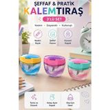 ArtMaster Pastel Renkli Kalemtraş 3 Adet Keyroad 972414 Şeffaf Hazneli Üç Gözlü Kalem Açacağı Plastik Kalemtıraş Kalem Traş Okul - Çok Renkli - Standart