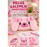 ArtMaster Pembe Peluş Tatlı Köpek Fermuarlı Tek Bölmeli Kız Kalemlik 1 Adet Tek Bölmeli Kalemlik Organizer 2215 Makyaj Çantası