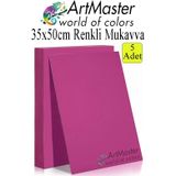 ArtMaster Pembe Renkli Mukavva 35x50 cm 5 Adet 1 Paket Renkli Sert Karton 1.0 mm Anasınıfı Hobi Etkinlik Okul Öncesi Elişi