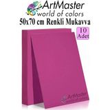 ArtMaster Pembe Renkli Mukavva 50X70 cm 10 Adet 1 Paket Renkli Sert Karton 1.0 mm Anasınıfı Hobi Etkinlik Okul Öncesi Elişi - Standart