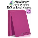 ArtMaster Pembe Renkli Mukavva 50x70 cm 10 Adet 1 Paket Renkli Sert Karton 1.0 mm Anasınıfı Hobi Etkinlik Okul Öncesi Elişi