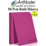 ArtMaster Pembe Renkli Mukavva 50x70 cm 5 Adet 1 Paket Renkli Sert Karton 1.0 mm Anasınıfı Hobi Etkinlik Okul Öncesi Elişi