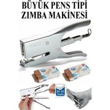 ArtMaster Pens Zımba Makinesi 24/6 ve 2 Adet Zımba Teli Norex Pens Tipi Çelik Büyük Zımba Makinası 30 35 Sayfa Ofis Büro Okul - Gri - Standart