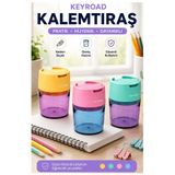 Artmaster Renkli Kalemtraş 3 Adet Keyroad KR-972410 Hazneli Çift Bıçaklı Kalem Açacağı Plastik Kalemtıraş Kale