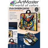 ArtMaster Resim Çantası Desenli Kumaş 37X54 cm 1 Adet ART08 Teknik Resim Dosya Çantası 35X50 cm Askılı Proje Çantası Fermuarlı - Çok Renkli - Standart