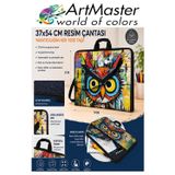 ArtMaster Resim Çantası Desenli Kumaş 37x54 cm 1 Adet Art08 Teknik Resim Dosya Çantası 35x50 cm Askılı Proje Çantası Fermuarlı