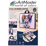ArtMaster Resim Çantası Desenli Kumaş 37x54 cm 1 Adet Art11 Teknik Resim Dosya Çantası 35x50 cm Askılı Proje Çantası Fermuarlı
