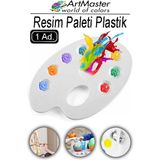 ArtMaster Resim Paleti 1 Adet Plastik Boyama Paleti Godeli Ressam Paleti Akrilik Boya Guaj Boya Suluboya Resim Yapma Boya Paleti - Standart - Beyaz