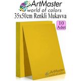 ArtMaster Sarı Renkli Mukavva 35X50 cm 10 Adet 1 Paket Renkli Sert Karton 1.0 mm Anasınıfı Hobi Etkinlik Okul Öncesi Elişi - Standart