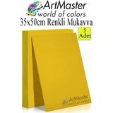 ArtMaster Sarı Renkli Mukavva 35X50 cm 5 Adet 1 Paket Renkli Sert Karton 1.0 mm Anasınıfı Hobi Etkinlik Okul Öncesi Elişi - Standart