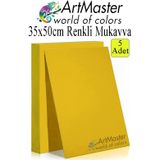 ArtMaster Sarı Renkli Mukavva 35x50 cm 5 Adet 1 Paket Renkli Sert Karton 1.0 mm Anasınıfı Hobi Etkinlik Okul Öncesi Elişi