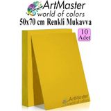 ArtMaster Sarı Renkli Mukavva 50x70 cm 10 Adet 1 Paket Renkli Sert Karton 1.0 mm Anasınıfı Hobi Etkinlik Okul Öncesi Elişi