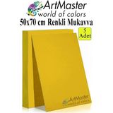 ArtMaster Sarı Renkli Mukavva 50X70 cm 5 Adet 1 Paket Renkli Sert Karton 1.0 mm Anasınıfı Hobi Etkinlik Okul Öncesi Elişi - Standart