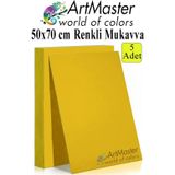 ArtMaster Sarı Renkli Mukavva 50x70 cm 5 Adet 1 Paket Renkli Sert Karton 1.0 mm Anasınıfı Hobi Etkinlik Okul Öncesi Elişi
