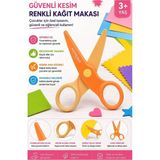ArtMaster Sarı Turuncu Kağıt Makası 1 Adet Keyroad Plastik Küt Uç Korumalı Okul Makası Çocuk Makası Okul Öncesi Kreş Ana Sınıfı - Renkli - Standart