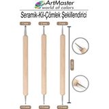 ArtMaster Seramik Kil Çömlek Şekillendirici 3 Lü 1 Paket Oyma Seti Seramik Hobi Modelaj Heykel Tasarım Sanat Şelillendirici - Standart - Naturel