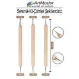 ArtMaster Seramik Kil Çömlek Şekillendirici 3 Lü 1 Paket Oyma Seti Seramik Hobi Modelaj Heykel Tasarım Sanat Şelillendirici
