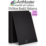 ArtMaster Siyah Renkli Mukavva 35X50 cm 10 Adet 1 Paket Renkli Sert Karton 1.0 mm Anasınıfı Hobi Etkinlik Okul Öncesi Elişi - Standart