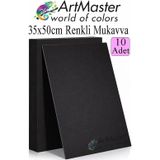 ArtMaster Siyah Renkli Mukavva 35x50 cm 10 Adet 1 Paket Renkli Sert Karton 1.0 mm Anasınıfı Hobi Etkinlik Okul Öncesi Elişi