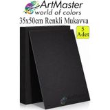 ArtMaster Siyah Renkli Mukavva 35x50 cm 5 Adet 1 Paket Renkli Sert Karton 1.0 mm Anasınıfı Hobi Etkinlik Okul Öncesi Elişi