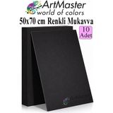ArtMaster Siyah Renkli Mukavva 50X70 cm 10 Adet 1 Paket Renkli Sert Karton 1.0 mm Anasınıfı Hobi Etkinlik Okul Öncesi Elişi - Standart