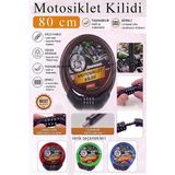 ArtMaster Siyah Şifreli Motosiklet Kilidi 80 cm 1 Adet K-3682 Çelik Halat Plastik Kaplamalı Bisiklet Kiliti Motorsiklet Scooter - 80cm - Standart