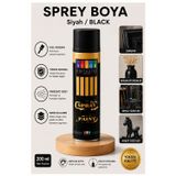 ArtMaster Siyah Sprey Boya 200 ml 1 Adet Südor Hızlı Kuruyan Renkli Profesyonel Canlı Renk Ahşap Plastik Demir Metal Porselen Cam