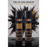 ArtMaster Siyah Sprey Boya 200 ml 2 Adet Südor Hızlı Kuruyan Renkli Profesyonel Canlı Renk Ahşap Plastik Demir Metal Porselen