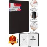 ArtMaster Siyah Sunum Dosyası 10 Lu 3 Adet Poşet Dosyalı Katalog Dosyası 10 Poşetli Kendinden Dosya Plastik Kapaklı - Standart