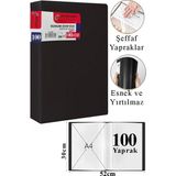 ArtMaster Siyah Sunum Dosyası 100 Lü 1 Adet Poşet Dosyalı Katalog Dosyası 100 Poşetli Kendinden Dosya Plastik Kapaklı - Standart