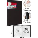 ArtMaster Siyah Sunum Dosyası 30 Lu 1 Adet Poşet Dosyalı Katalog Dosyası 30 Poşetli Kendinden Dosya Plastik Kapaklı - Standart