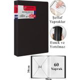 ArtMaster Siyah Sunum Dosyası 60 lı 1 Adet Poşet Dosyalı Katalog Dosyası 60 Poşetli Kendinden Dosya Plastik Kapaklı