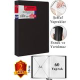ArtMaster Siyah Sunum Dosyası 60 lı 2 Adet Poşet Dosyalı Katalog Dosyası 60 Poşetli Kendinden Dosya Plastik Kapaklı