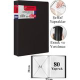 ArtMaster Siyah Sunum Dosyası 80 li 1 Adet Poşet Dosyalı Katalog Dosyası 80 Poşetli Kendinden Dosya Plastik Kapaklı