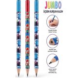 ArtMaster Sonic Jumbo Kurşun Kalem 3 Adet Fatih Üçgen Başlangıç Kalemi Siyah Ilk Kalemim Jumbo Kalın Kalem Kolay Tutuş - Standart